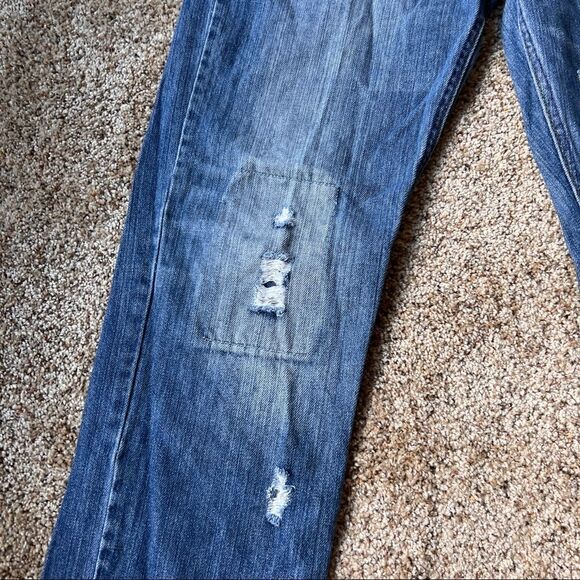 CJ Black Men’s Ripped/Patched Low Rise Slim Straight Jeans Size 32/32 - Picture 5 of 10